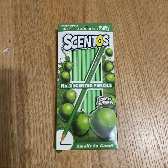 Scentos No. 2 Scented Pencils NEW Green Apple 10 Pack Scratch Sniff School - Picture 2 of 3
